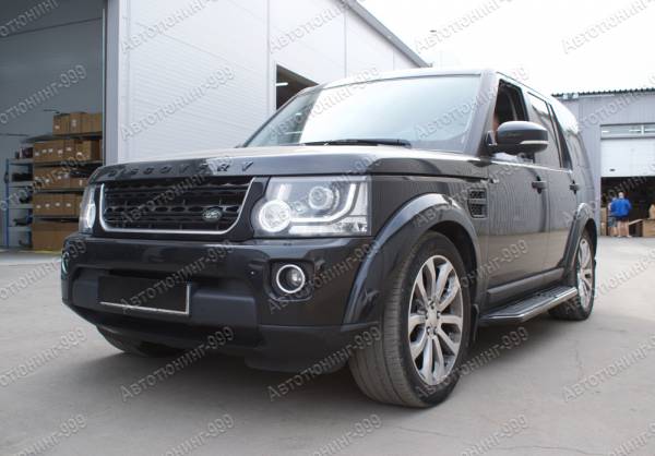 Пороги на Land Rover Discovery 4 без крепления black