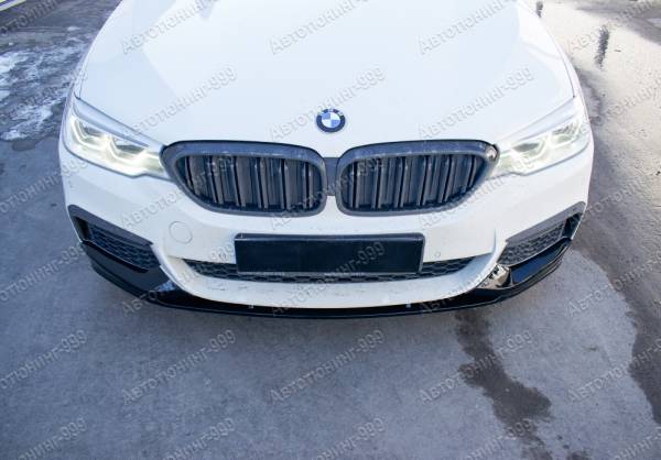 Юбка переднего бампера M Performance на BMW 5 серия G 30 черная